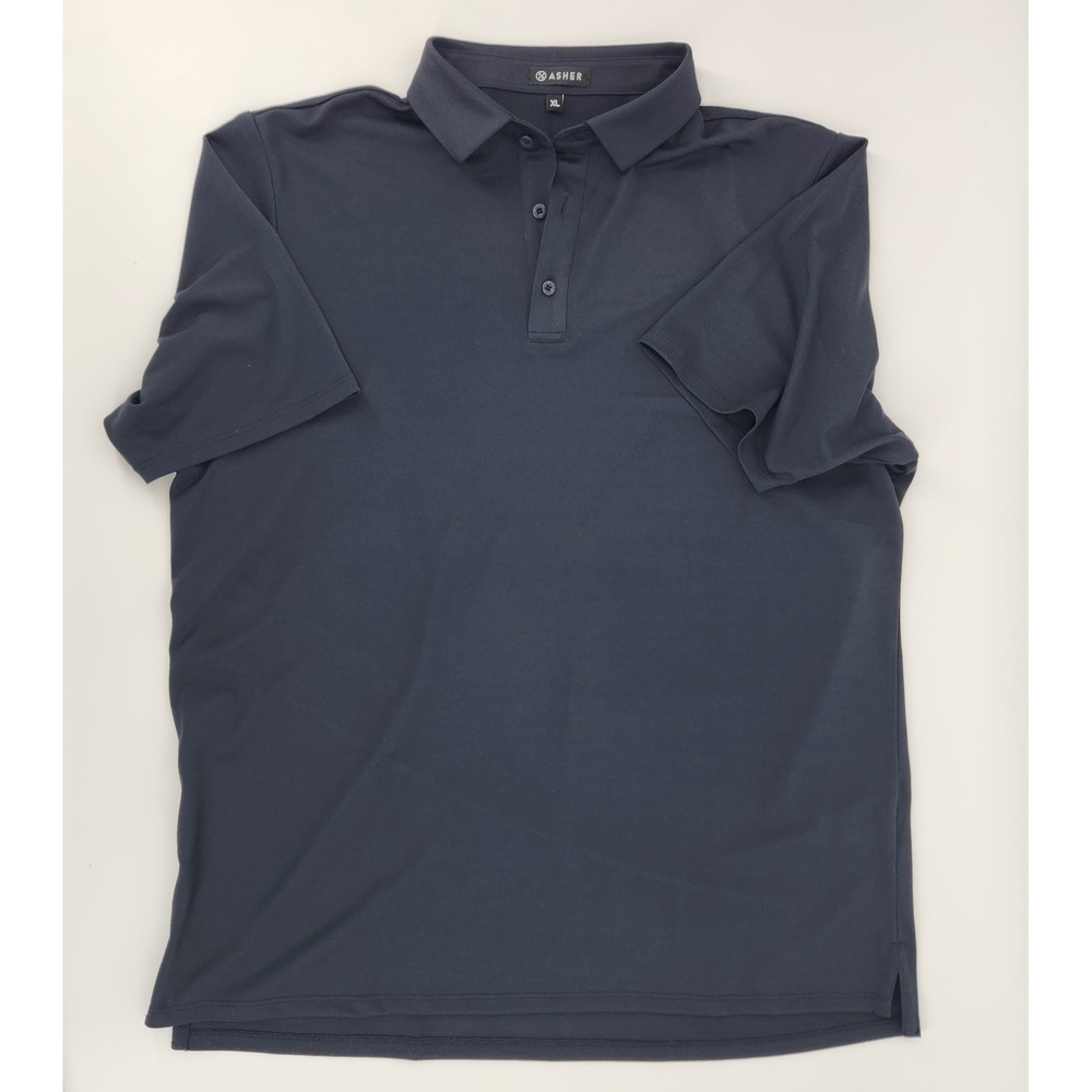 Asher Golf Mens XL Performance Polo Shirt Charcoal Short Sleeve Golfing Top